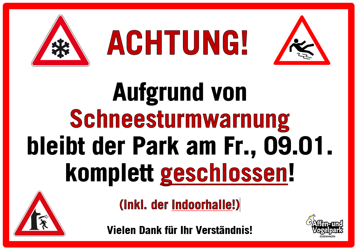 ark wegen Schneesturmwarnung geschlossen
